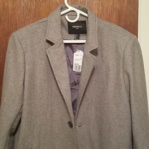 Brand new mens wool blend trench coat L